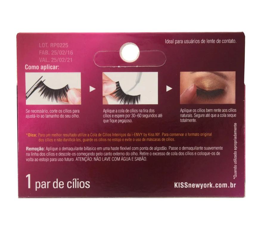Natura Cílios Postiços Kiss NY I-Envy Au Naturale 02 com 1 par