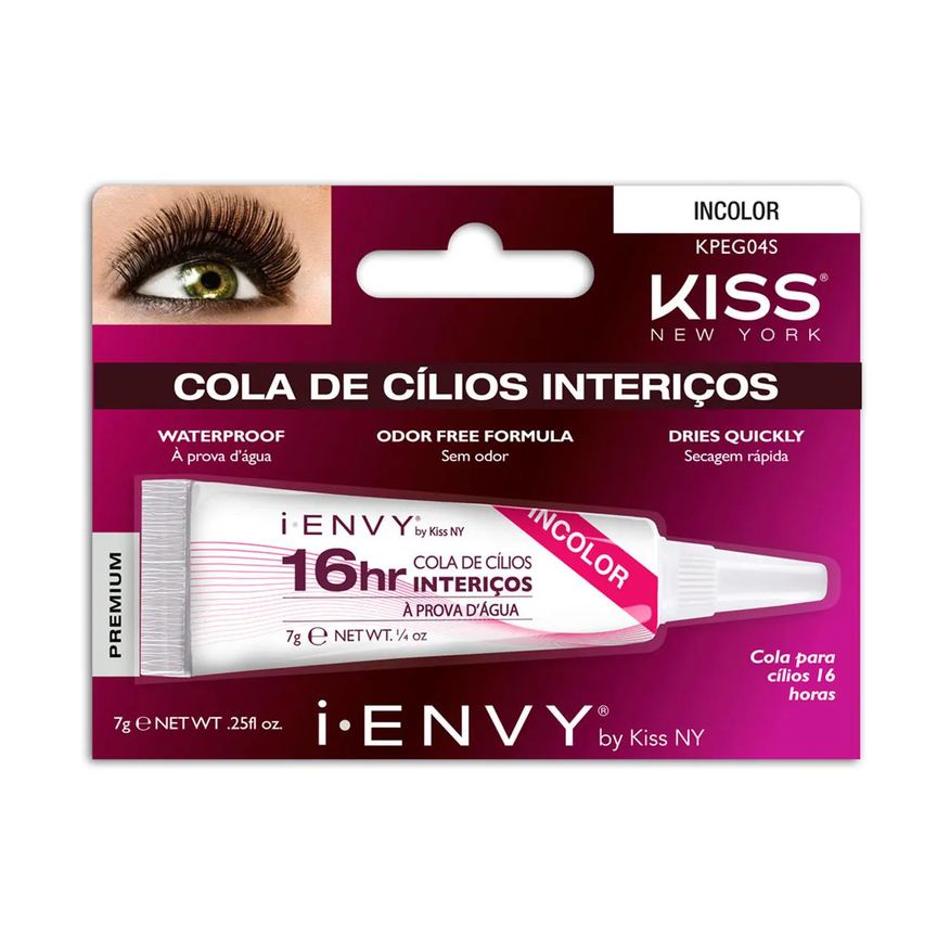 para Cola Cílios Postiços I-ENVY by Kiss NY 16h Incolor com 1 unidade