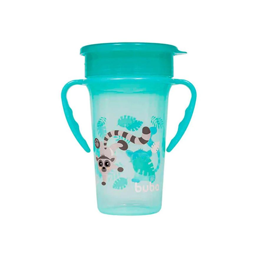 Buba Copo de Treinamento 360° com Alça Lemori Azul 300ml - 1 unidade