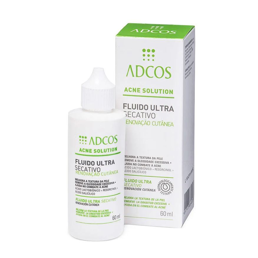 Adcos Acne Solution Fluido Ultra Secativo - Renovação Cutânea 60ml