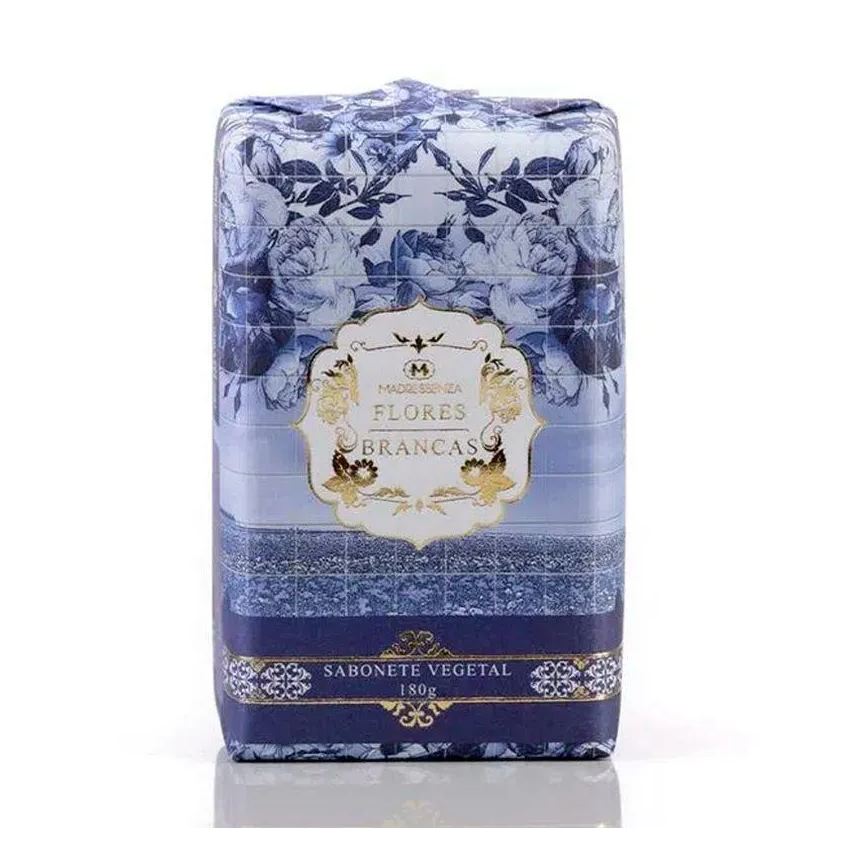 madressenza Sabonete vegetal em barra flores brancas 180g