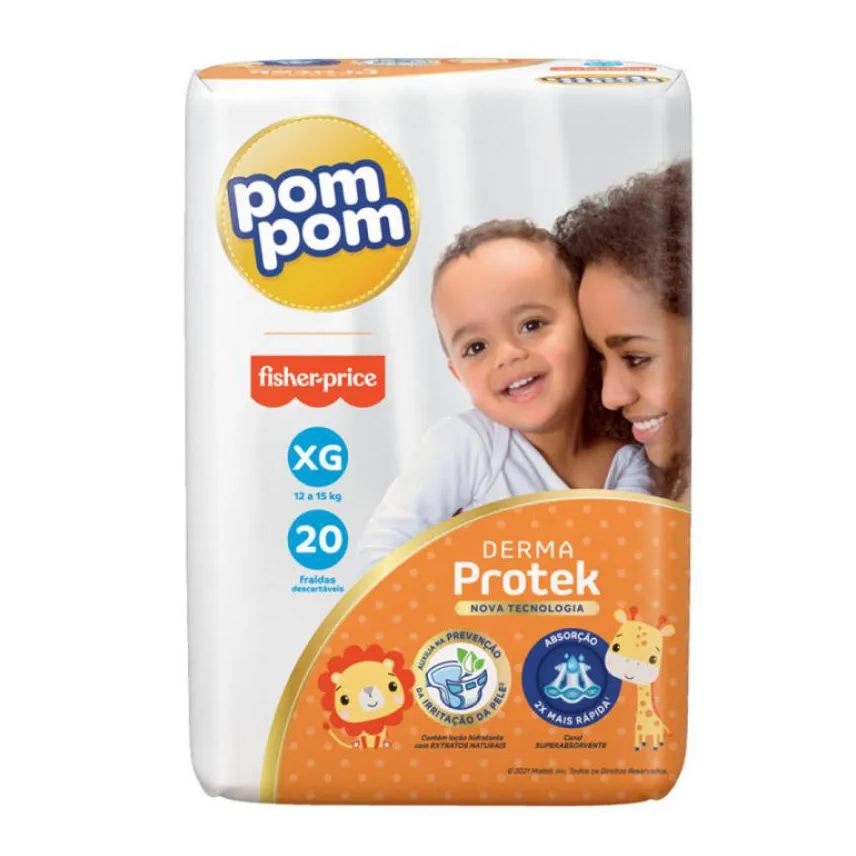 Protek Fralda Pom Pom Derma Xg 20 unidades