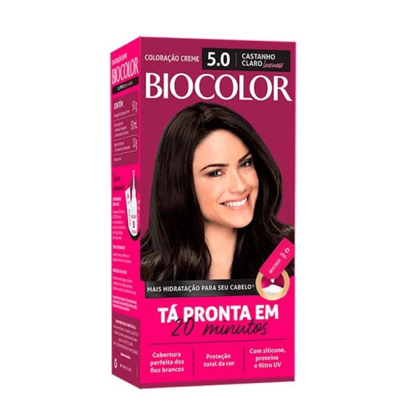 Biocolor Tintura Mini Kit Creme 5.0 Castanho Claro Luxuoso