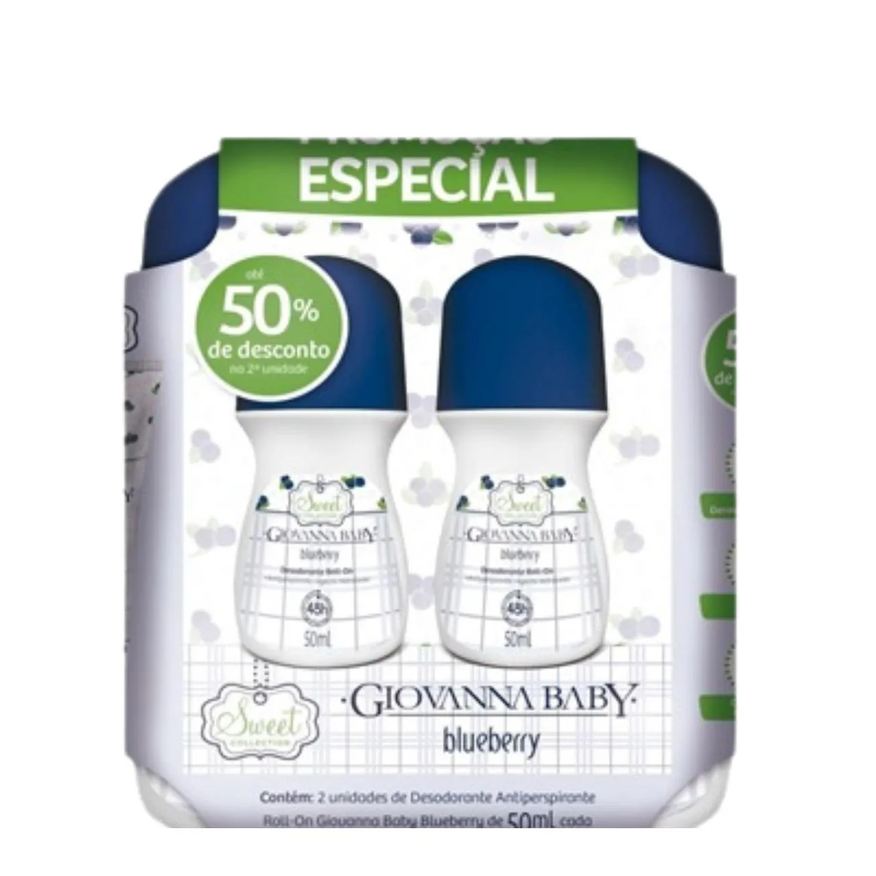 Giovanna Baby Kit Desodorante Antitranspirante Roll-on Blueberry Feminino 2 unidades