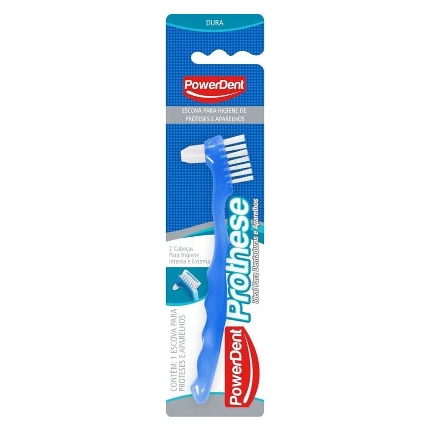 Powerdent Escova Dental Duas Cabeças Dura Prothese Power Dent