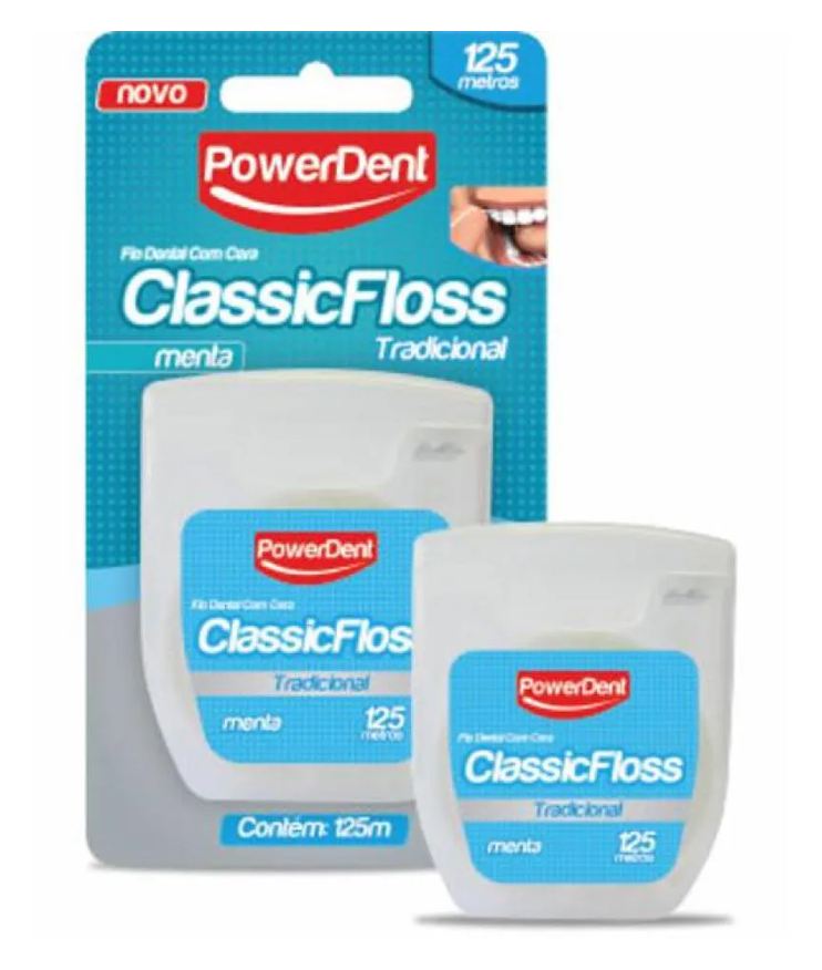 Powerdent Fio Dental Classic Floss Power Dent Tradicional 125 Metros