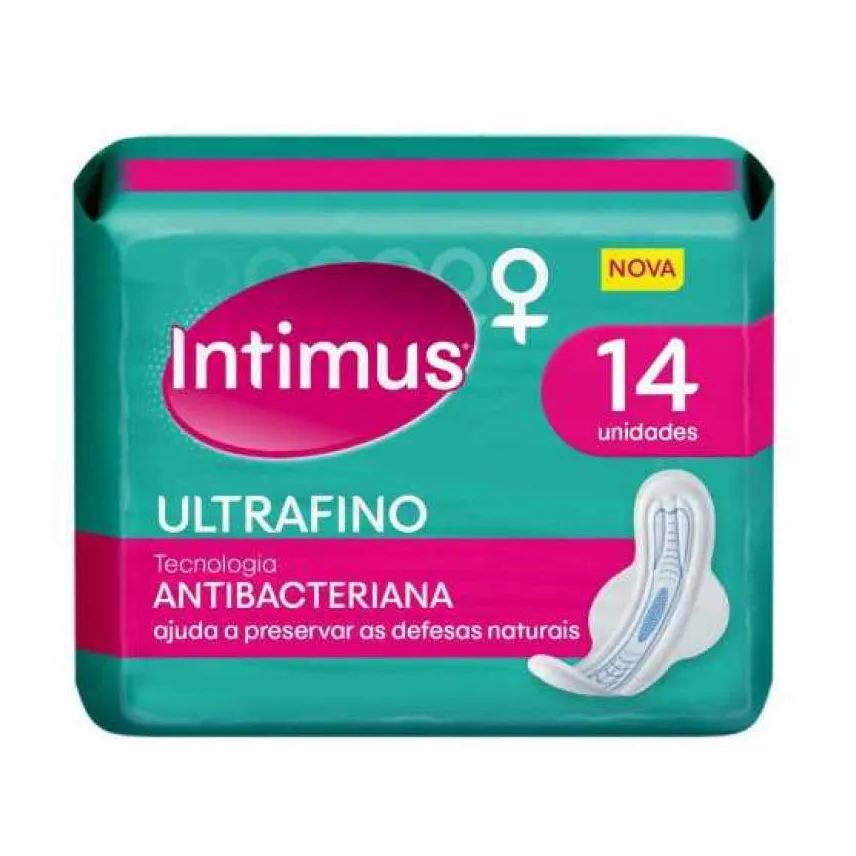 Intimus Absorvente Ultrafino Tecnologia Antibacteriana com Abas 14 unidades