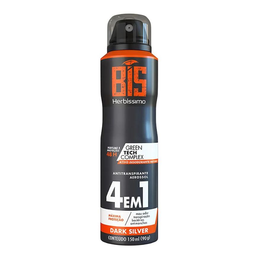 Herbíssimo Desodorante Antitranspirante Aerosol Bis Dark Silver 48h 150ml