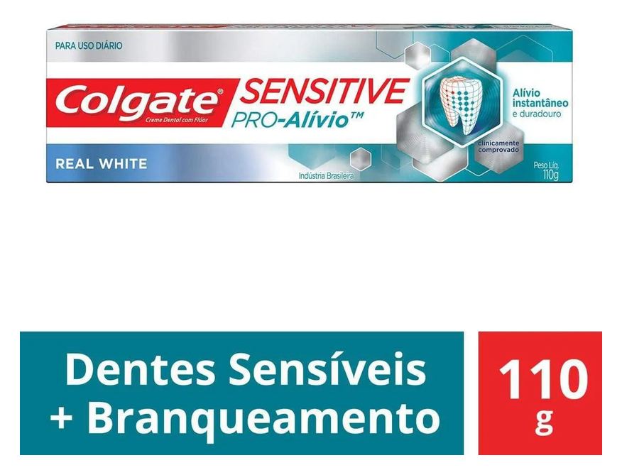 Colgate Creme Dental Sensitive Pro Alívio Real White 110g
