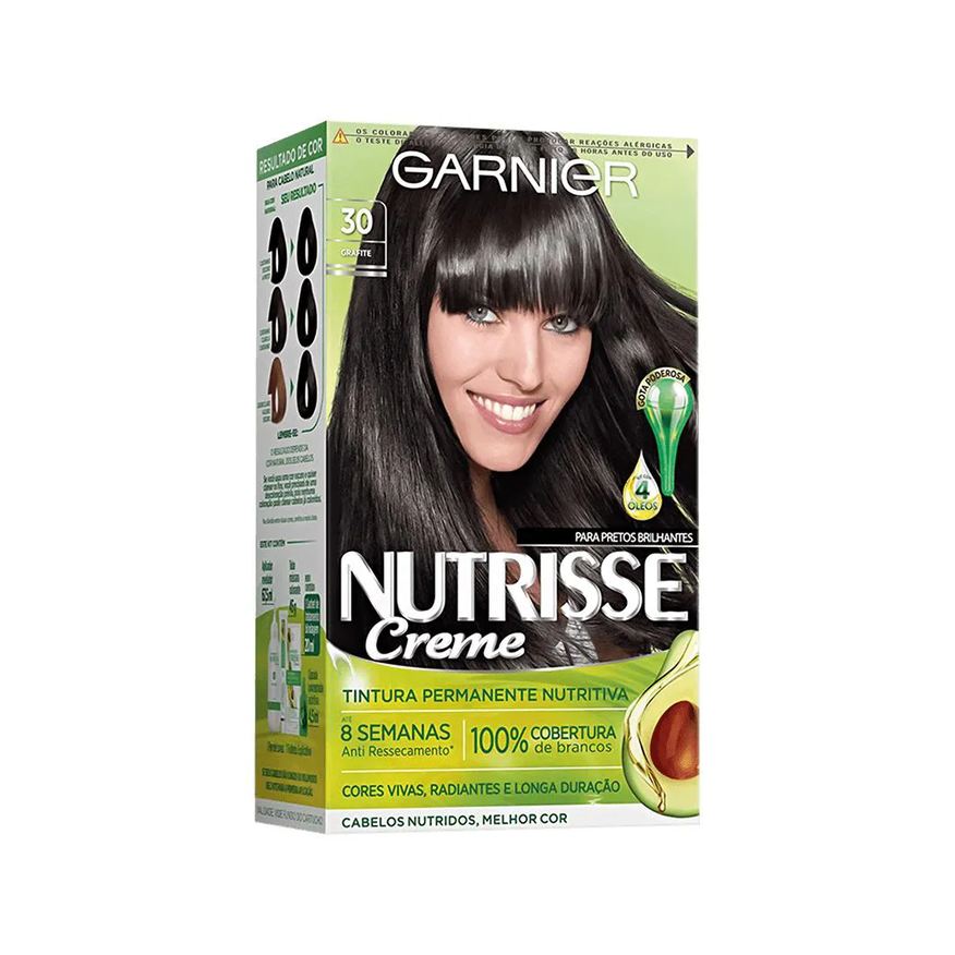 garnier Tintura permanente nutrisse 30 castanho escuro grafite