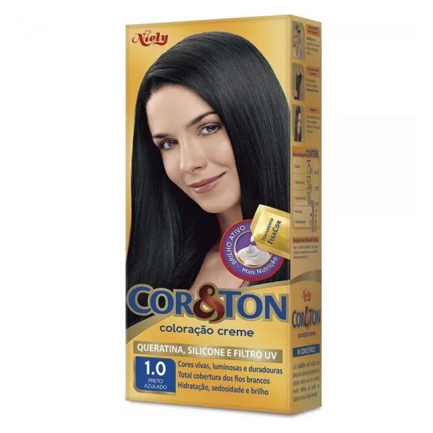 Cor&Ton Tint Cor E Ton 1.0 Preto Azulado