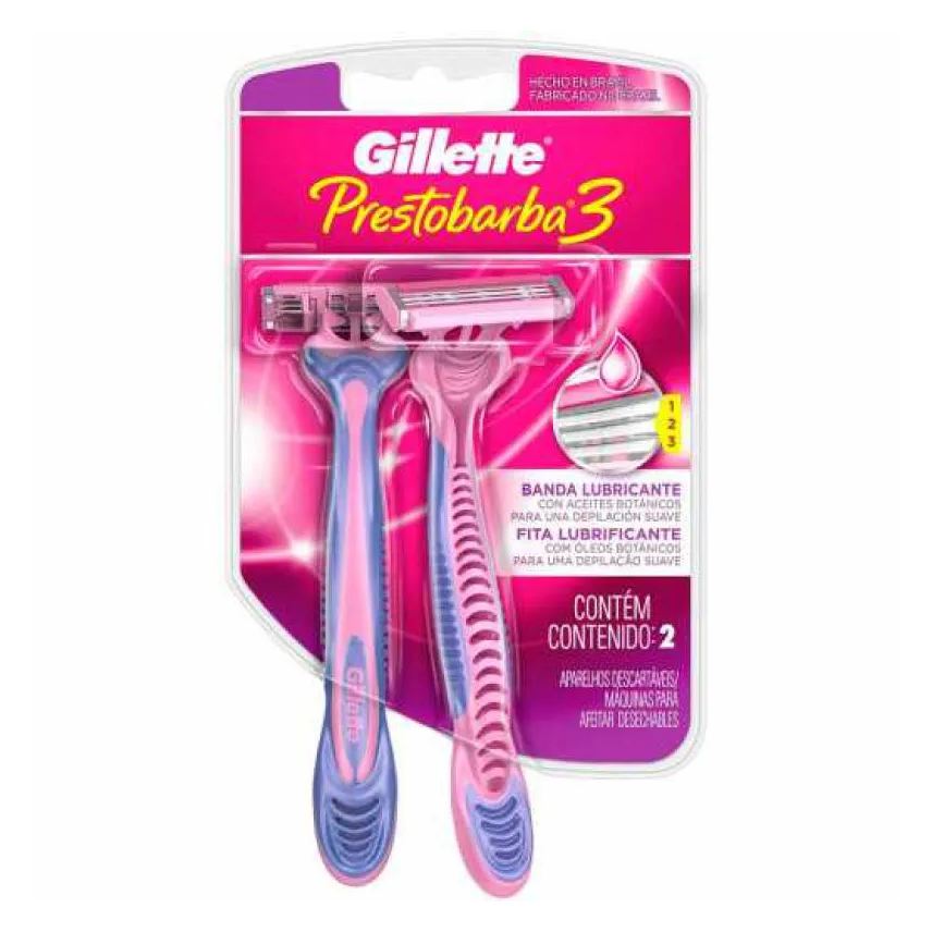 Gillette Aparelho de Depilação Prestobarba 3 Feminino - 2 unidades