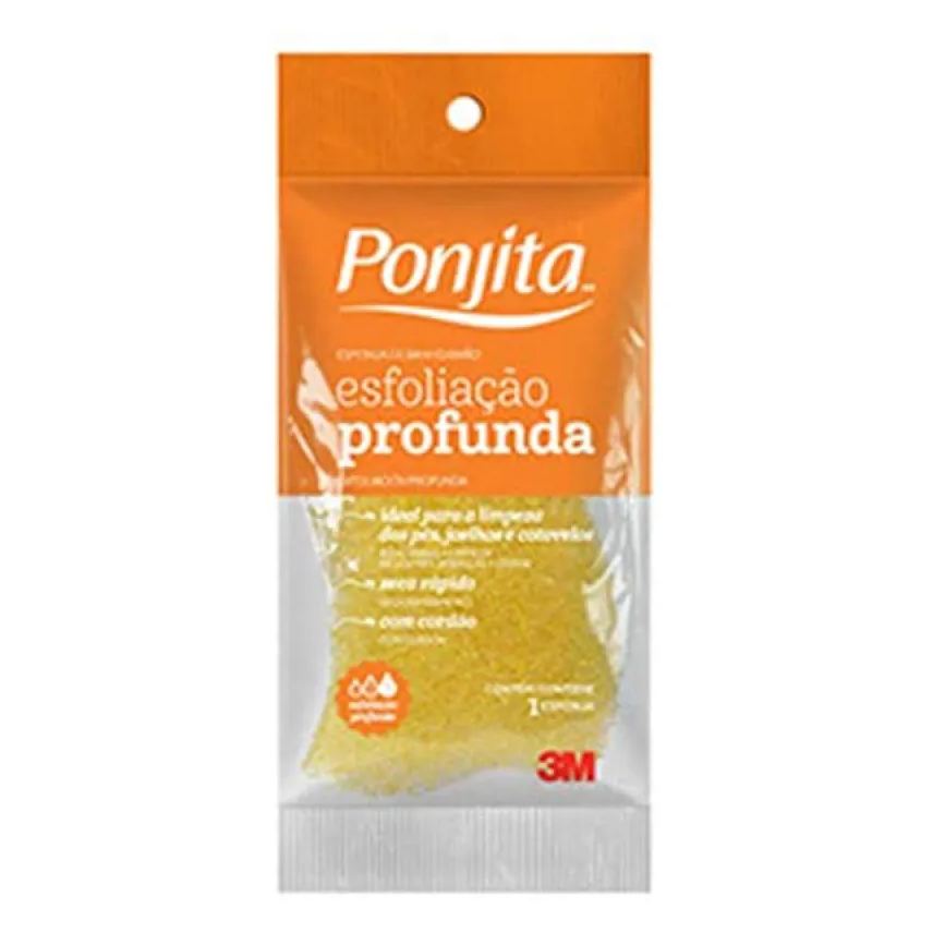 Ponjita Esponja de Banho Esfoliação Profunda Amarelo