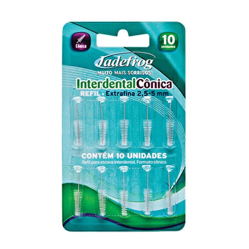 Jadefrog Refil de Escova Interdental Cônica Extrafina 10 unidades