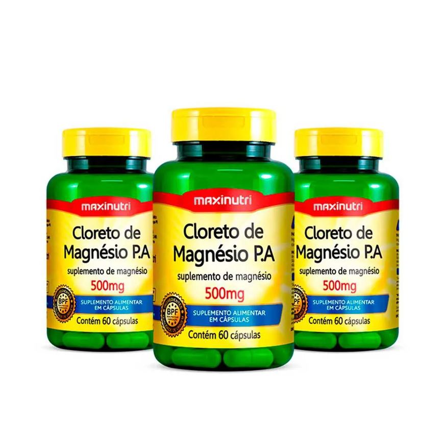 Maxinutri Kit 03 Cloreto de Magnésio P a 500mg 60 Cápsulas