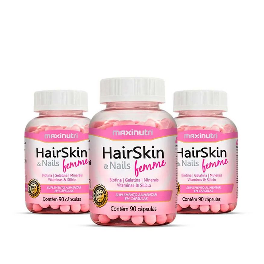 maxinutri Kit 03 hairskin femme com 90 capsulas