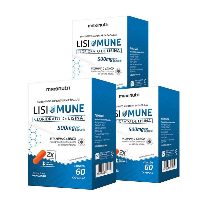 maxinutri Kit 03 lisimune vitamina c zinco 60 Cápsulas