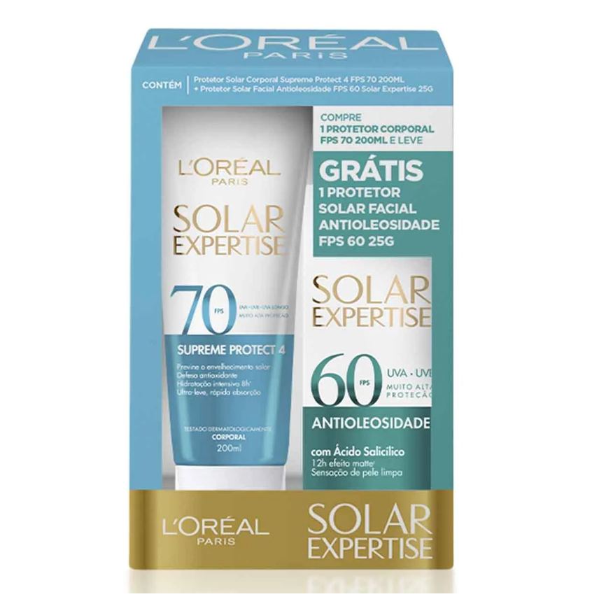 L'oreal Kit Protetor Solar L'Oréal Expertise Corporal Supreme Protect 4 FPS 70 200ml + Facial Antioleosidade Efeito Matte FPS 60 25g