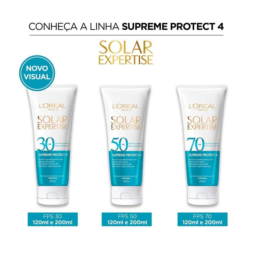 L'oreal Protetor Solar Corporal FPS 70L'Oreal Solar Expertise Supreme Máxima Proteção Solar Corporal 200ml