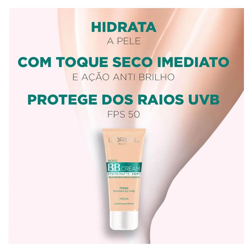 L'oreal Base BB Cream L'Oréal Paris Efeito Matte 5 em 1 Cor Escura FPS 50 30ml