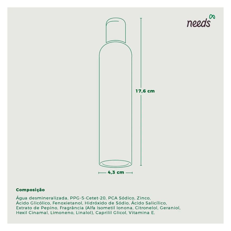 Needs Tônico Adstringente Controle de Oleosidade 200ml