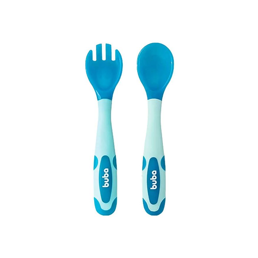Buba Kit Talher Flexível Baby Termossensível Azul com 1 unidade