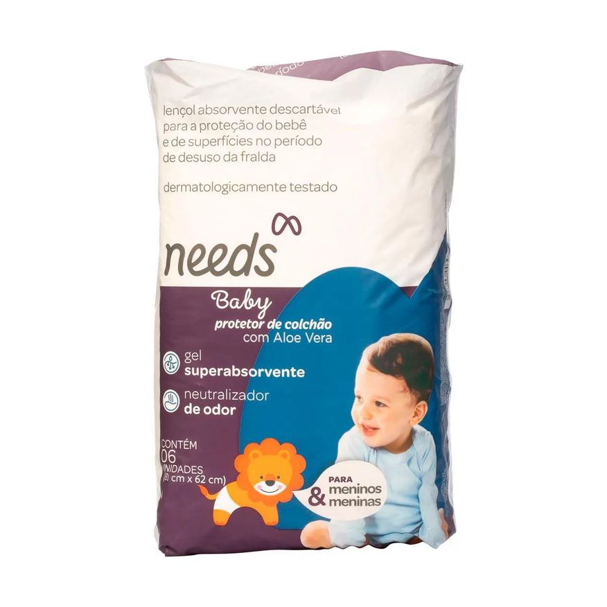 Needs Protetor de Colchão Baby Aloe Vera 6 Unidades