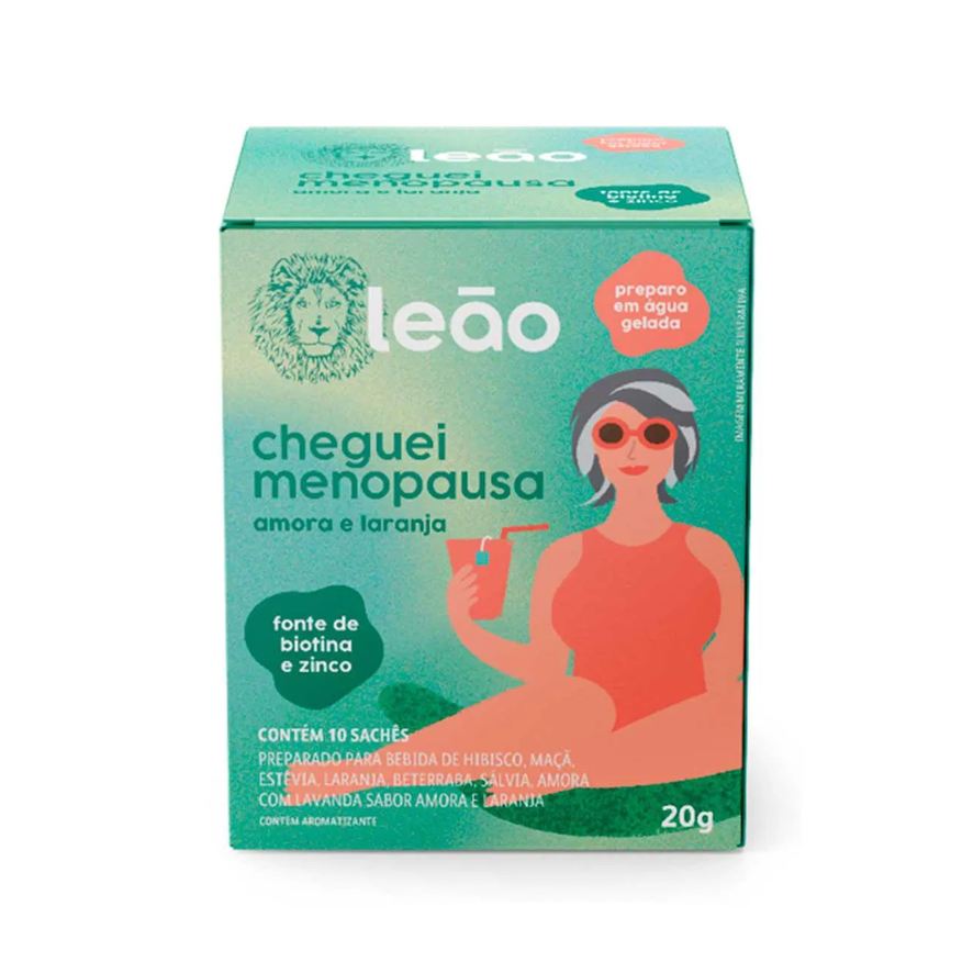 Leao Leão Cheguei Menopausa Chá de Amora e Laranja 10 sachês
