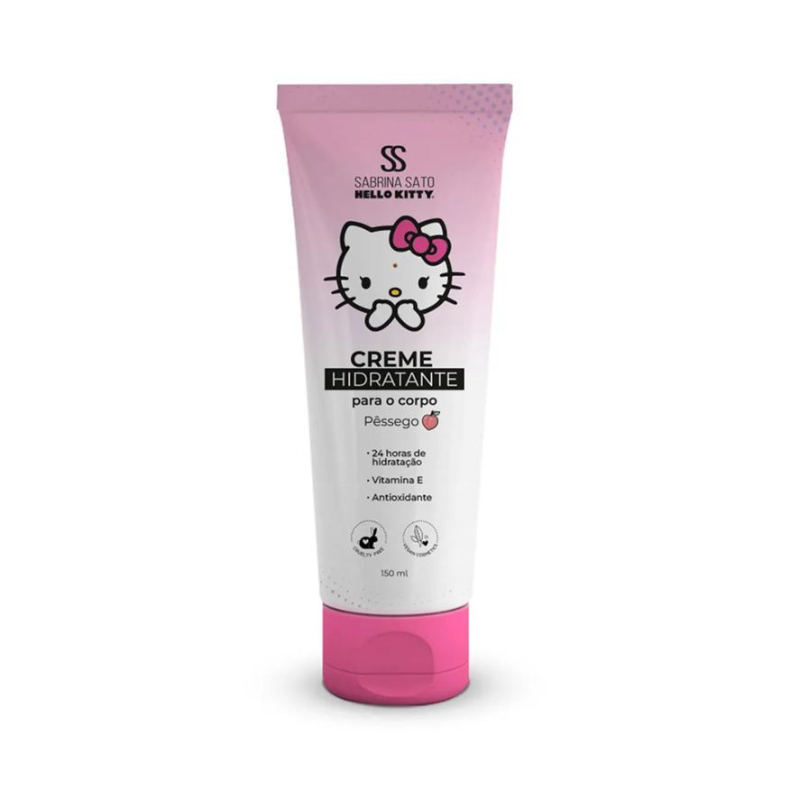 Hello Kitty Creme Hidratante Corporal Sabrina Sato x Vitamina E Pêssego 150ml