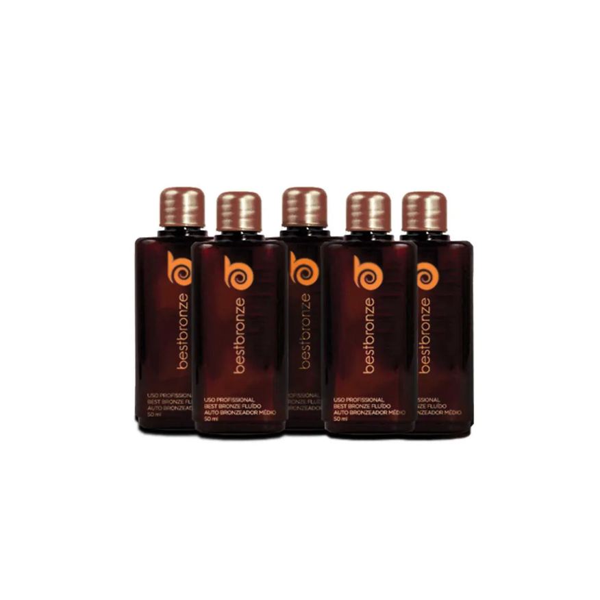 Best Bronze 5 unidades Ou 250ml - Refil Bronzeamento Médio 50ml - Uso Máquina Profissional