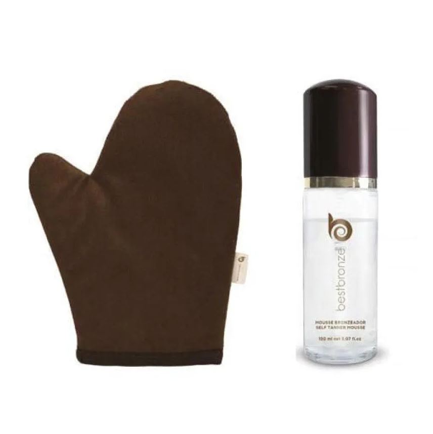 Best Bronze Mousse autobronzeador clear vegan - 150ml + luva aplicadora