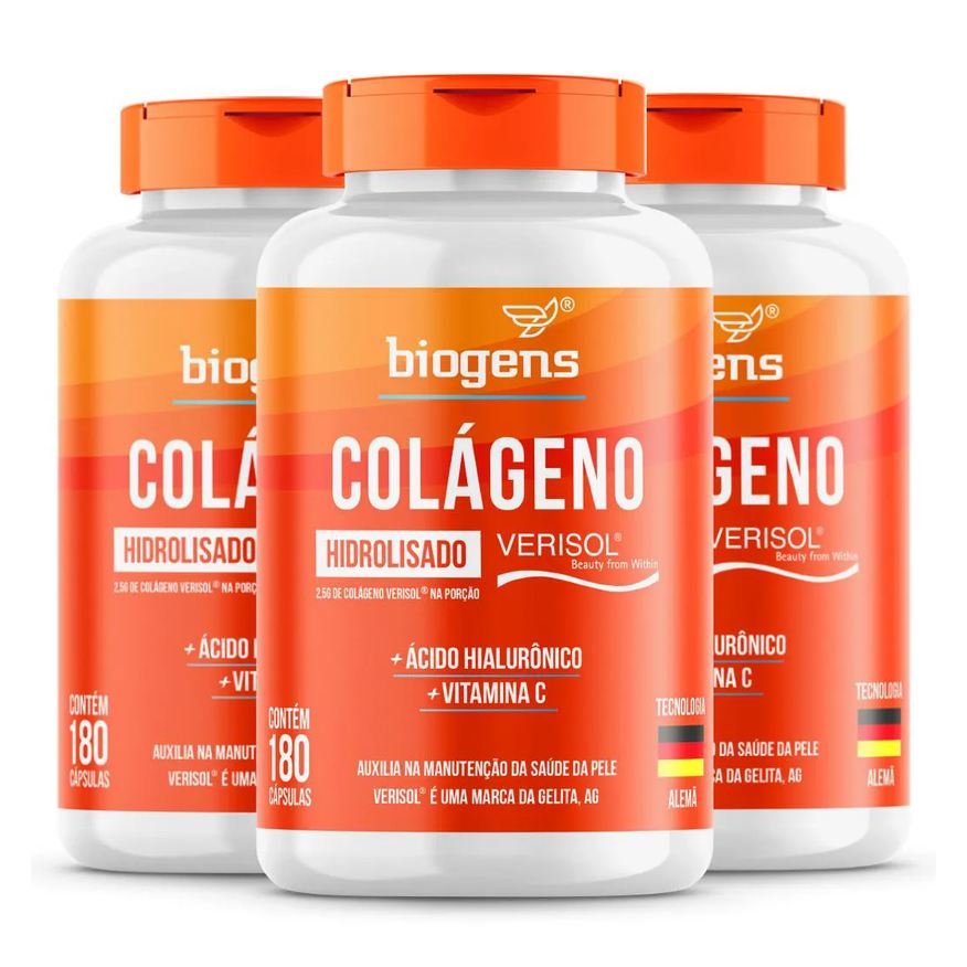 kit Biogens 3x colageno verisol 180 Cápsulas