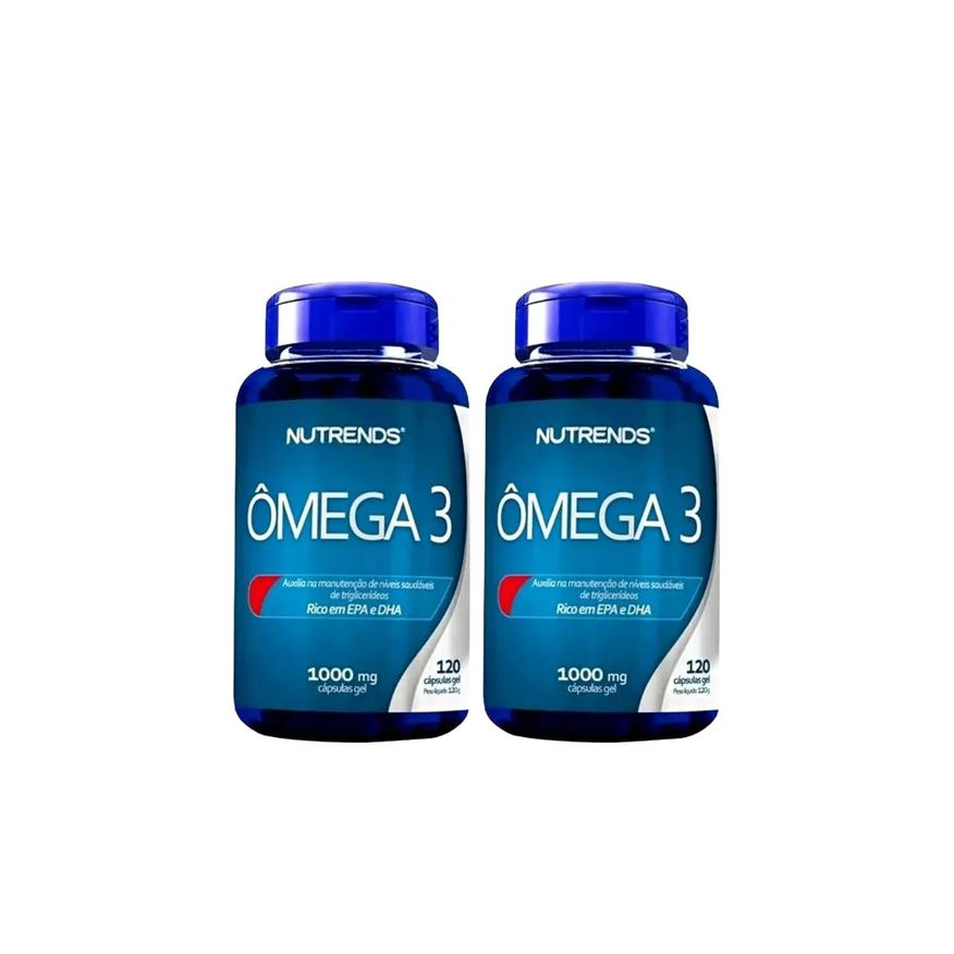 Nutrends Ômega 3 1000mg Óleo de Peixe 120 Capsulas - Kit 02 unidades sem Sabor