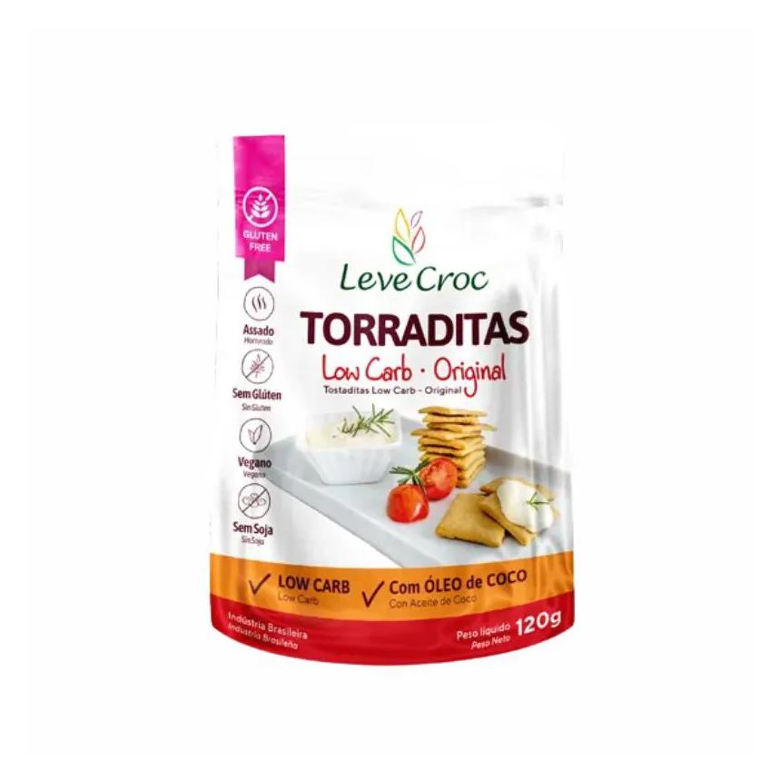 Leve Croc Kit 6x: biscoito torraditas original low carb leve crock 120g