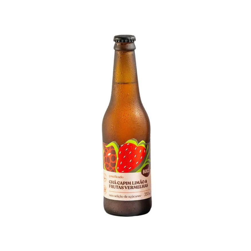 O.B. Kit 2x: Chá de Capim Limão com Frutas Vermelhas Gaseificado Brazô 350ml