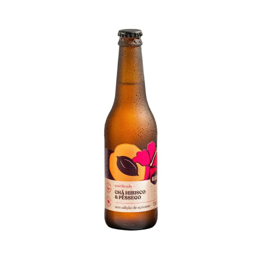 O.B. Chá de Hibisco com Pêssego Gaseificado Brazô 350ml