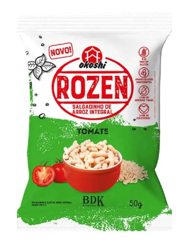 okoshi Salgadinho de arroz integral rozen tomate 50g