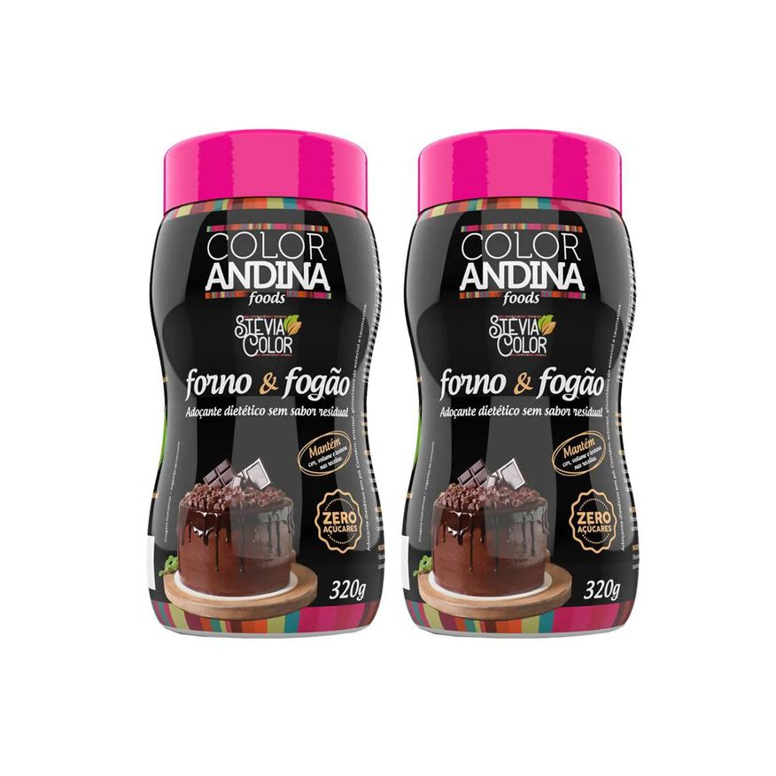 Color Andina ADOçANTE CULINáRIO STEVIA COLOR FORNO E FOGãO 320g - 2 POTES