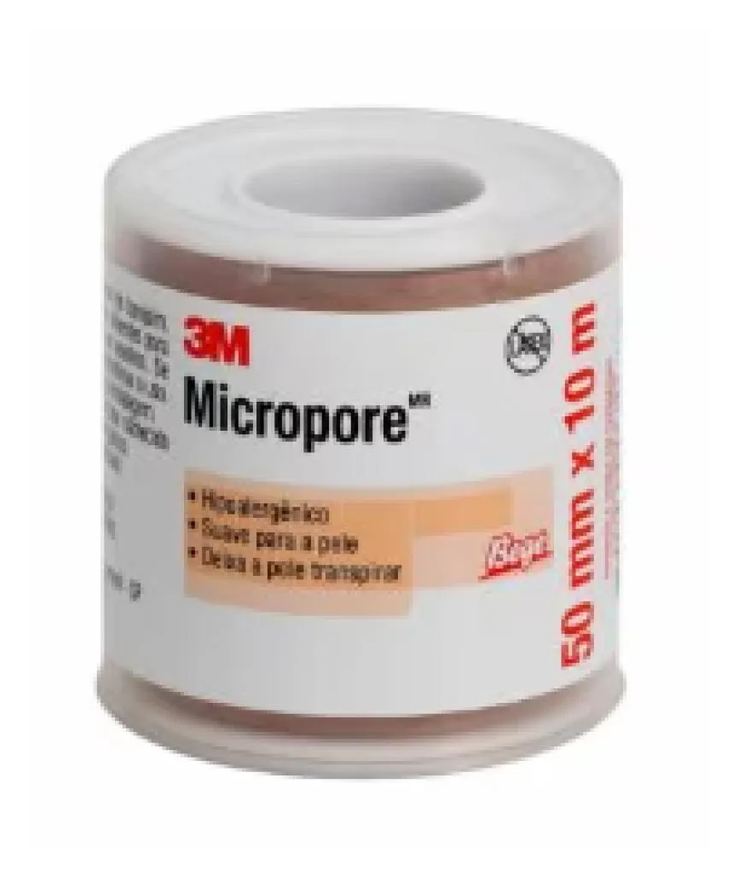 3M Fita Hipoalergênica Micropore Bege 50Mm X 10M