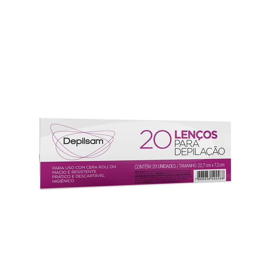 para Lenços Depilação Depilsam 20 Folhas