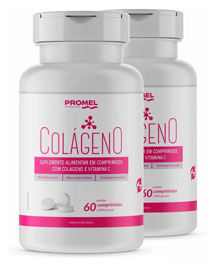 Wedo 02 Colágeno Hidrolisado com Vitamina C Promel 60 Comp 1000mg