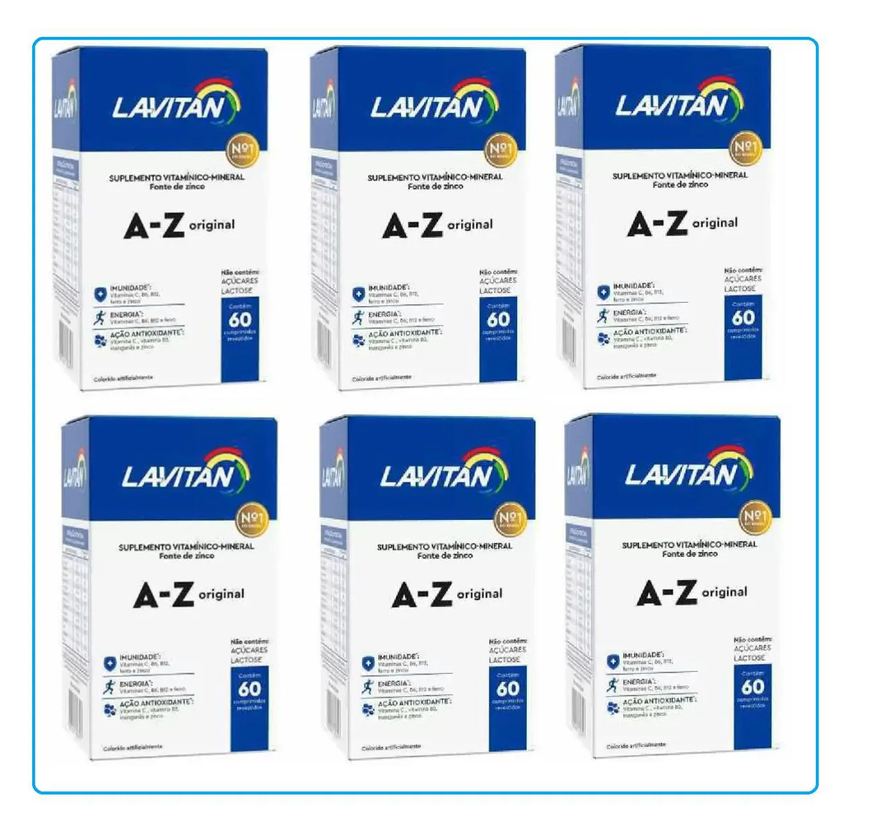 Cimed Kit 6 Lavitan A-z Homem 60cps Revestidos