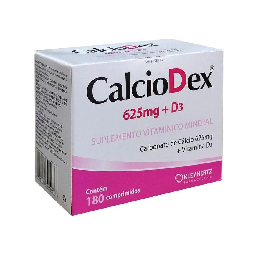 Kley Hertz Suplemento Calciodex 625mg + D3 180cpr