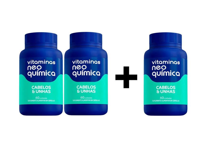 Neo Química Pague 2 Leve 3 Vitamina Cabelos e Unhas 60 Cápsulas