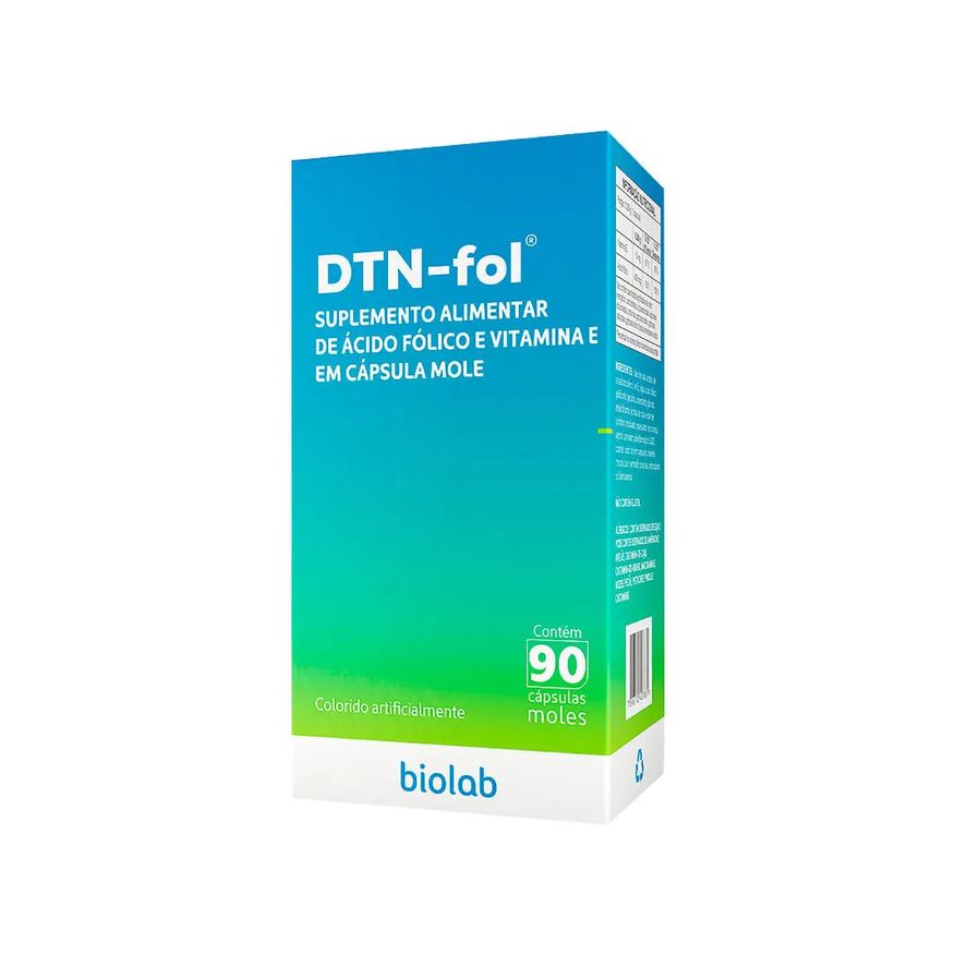 Alimentar Suplemento De Ácido Fólico E Vitamina E Dtn-fol 90 Cápsulas