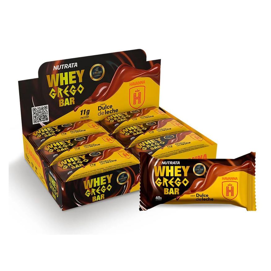 Grego Whey Bar Nutrata Doce de Leite Havanna 40g 12 unidades