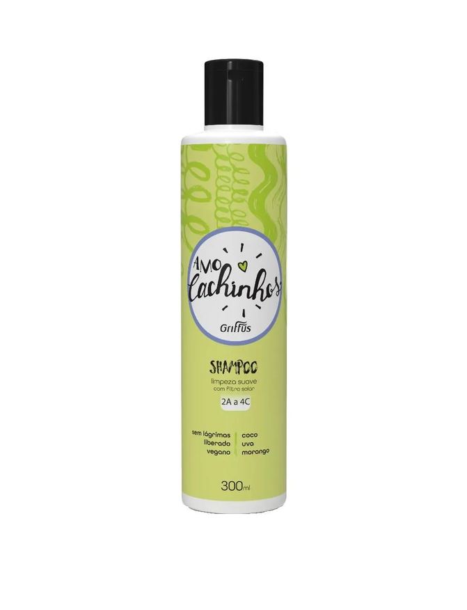 griffus Shampoo limpeza suave vegano amo cachinhos 300ml