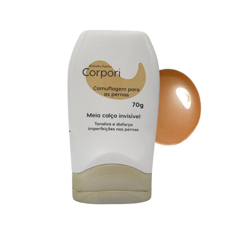 Bharara Beauty Camuflagem para as Pernas Meia Calça Invisível Pele Morena Corpori Abelha Rainha 70g