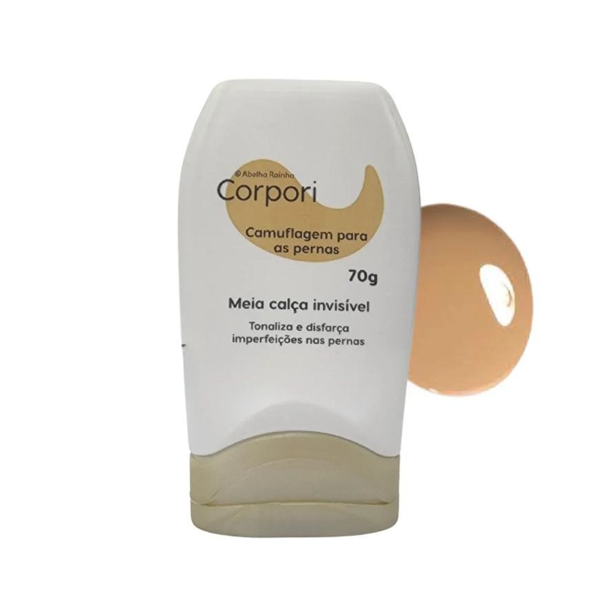 Bharara Beauty Camuflagem para as Pernas Meia Calça Invisível Pele Morena Clara Corpori Abelha Rainha 70g