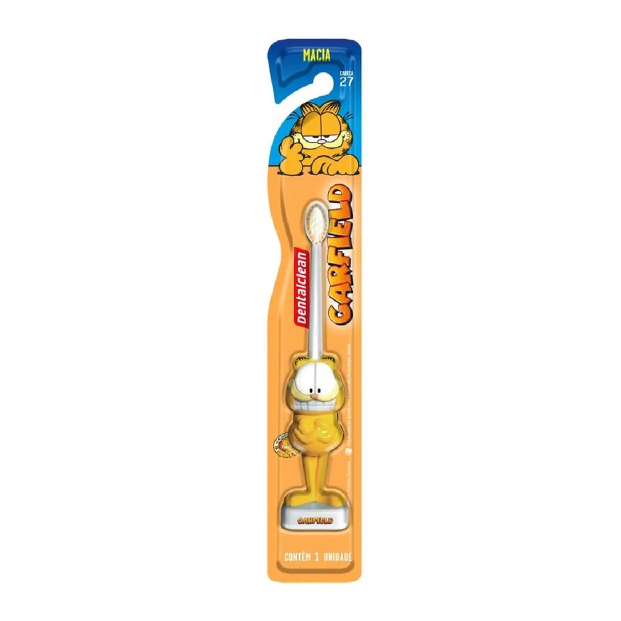 dentalclean Escova de dente infantil macia 3d boneco garfield